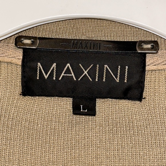 Maxini 80's Kurt Cobain Leather Striped Mens Sweater Size Lg MCM Grandpa Core - Picture 2 of 16